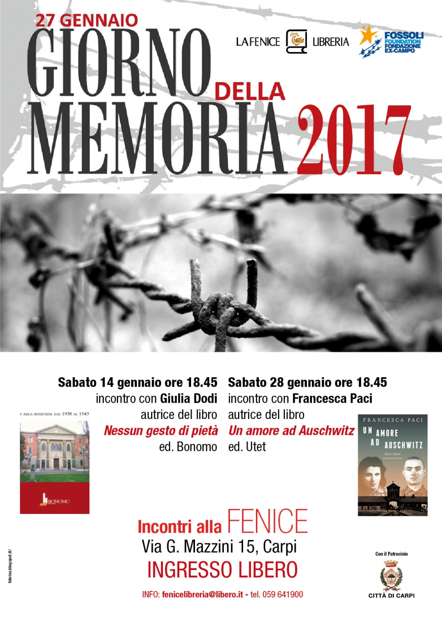 Sabato 28 gennaio ore 18.30 - Libreria la Fenice: Un amore ad Auschwitz