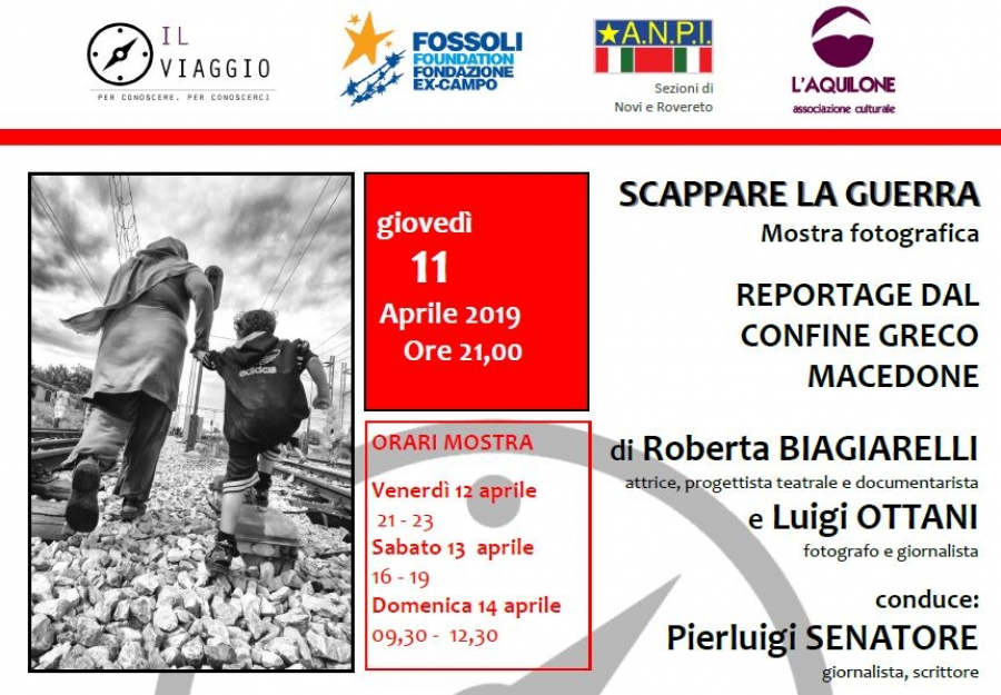 11 aprile, inaugurazione mostra fotografica: Scappare la guerra. Sala Civica De Andrà©, Rovereto s/S (MO) 