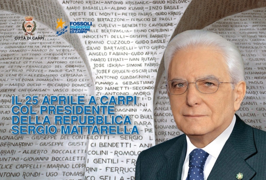 25 APRILE: ANNULLO FILATELICO in occasione della visita del Presidente della repubblica Sergio Mattarella